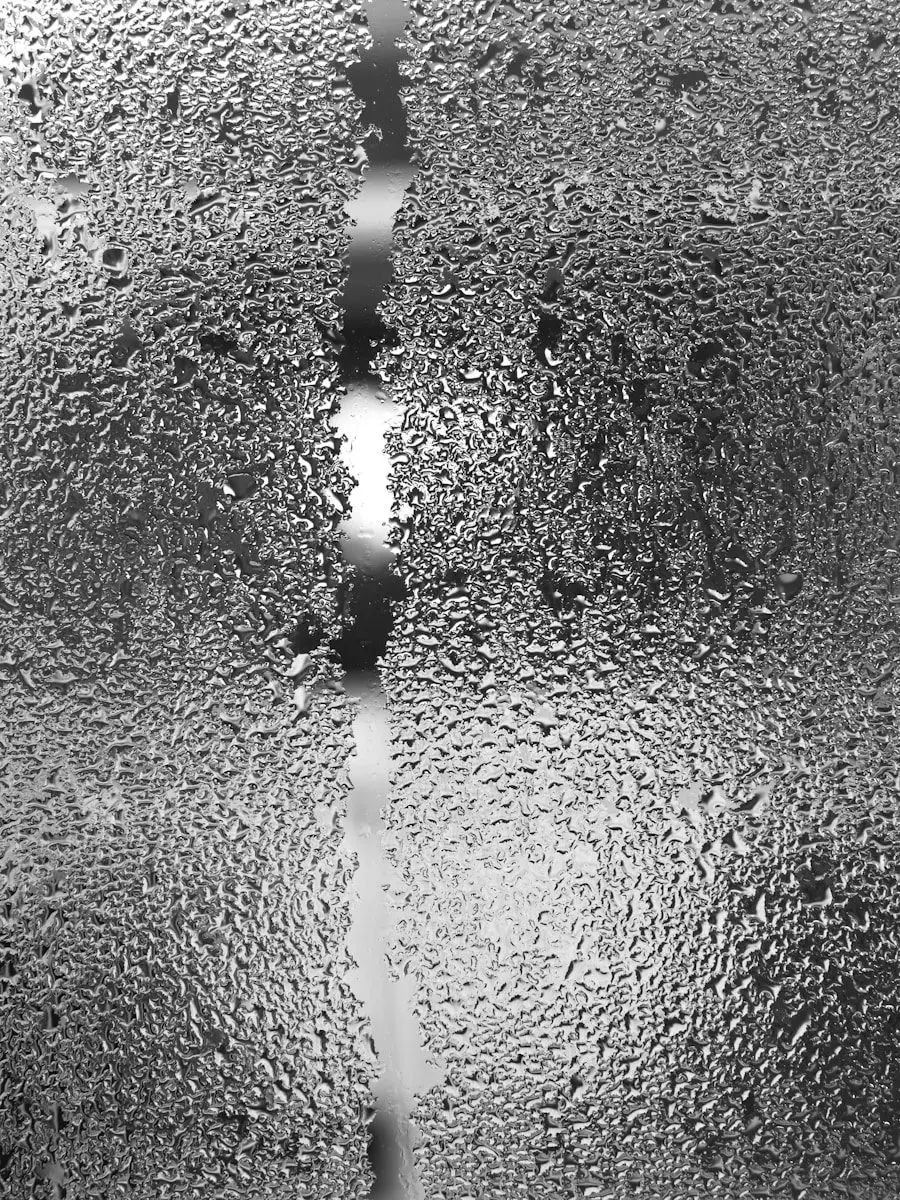 Water droplets on a window pane